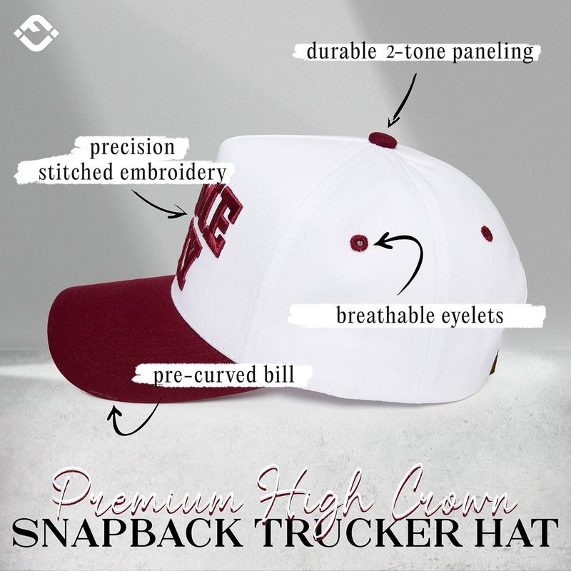 Funky Junque Trucker Hat Women Men 2-Tone Baseball Cap – Vintage Western Style Embroidered Snapback, Premium Cotton Blend - Image 3